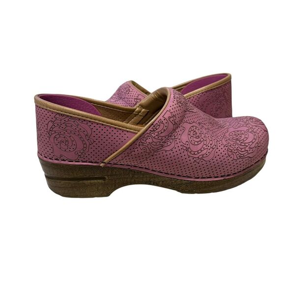 DANSKO WOMENS PURPLE LEATHER ROSE CLOGS SIZE 40 - Picture 5 of 11